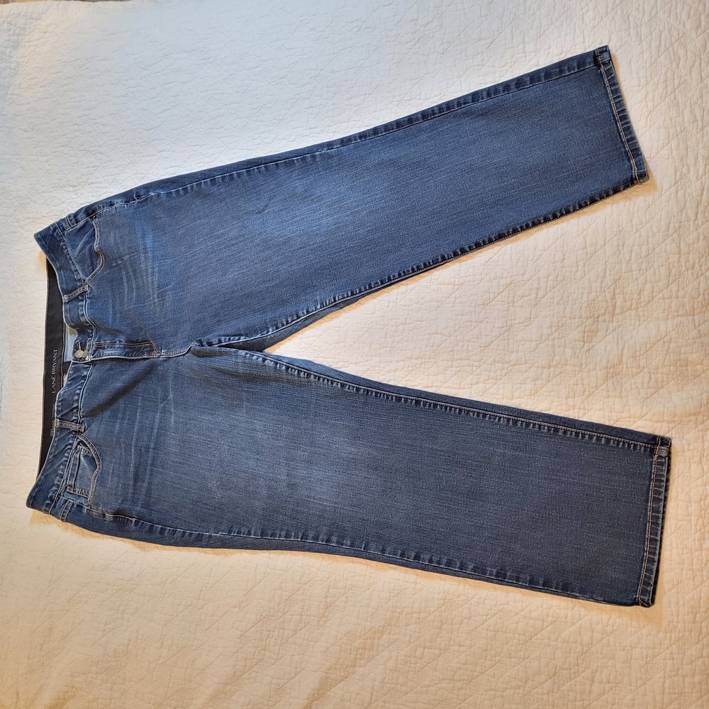 Lane Bryant Tighter Tummy Technology Sz 28Reg High Rise Straight Jeans - Picture 2 of 9